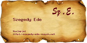Szegedy Ede névjegykártya